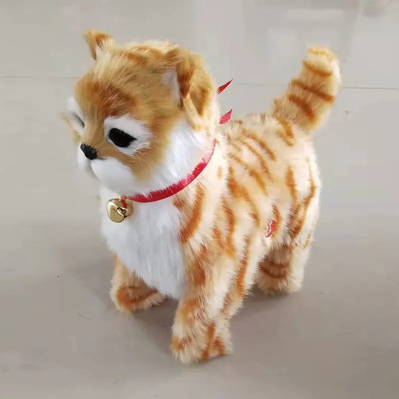 Robot Cat Toy Interactive Electronic Plush Animal Sound Control Sing Song Music Pet Touch Control Kitty For Kids Birthday Gift