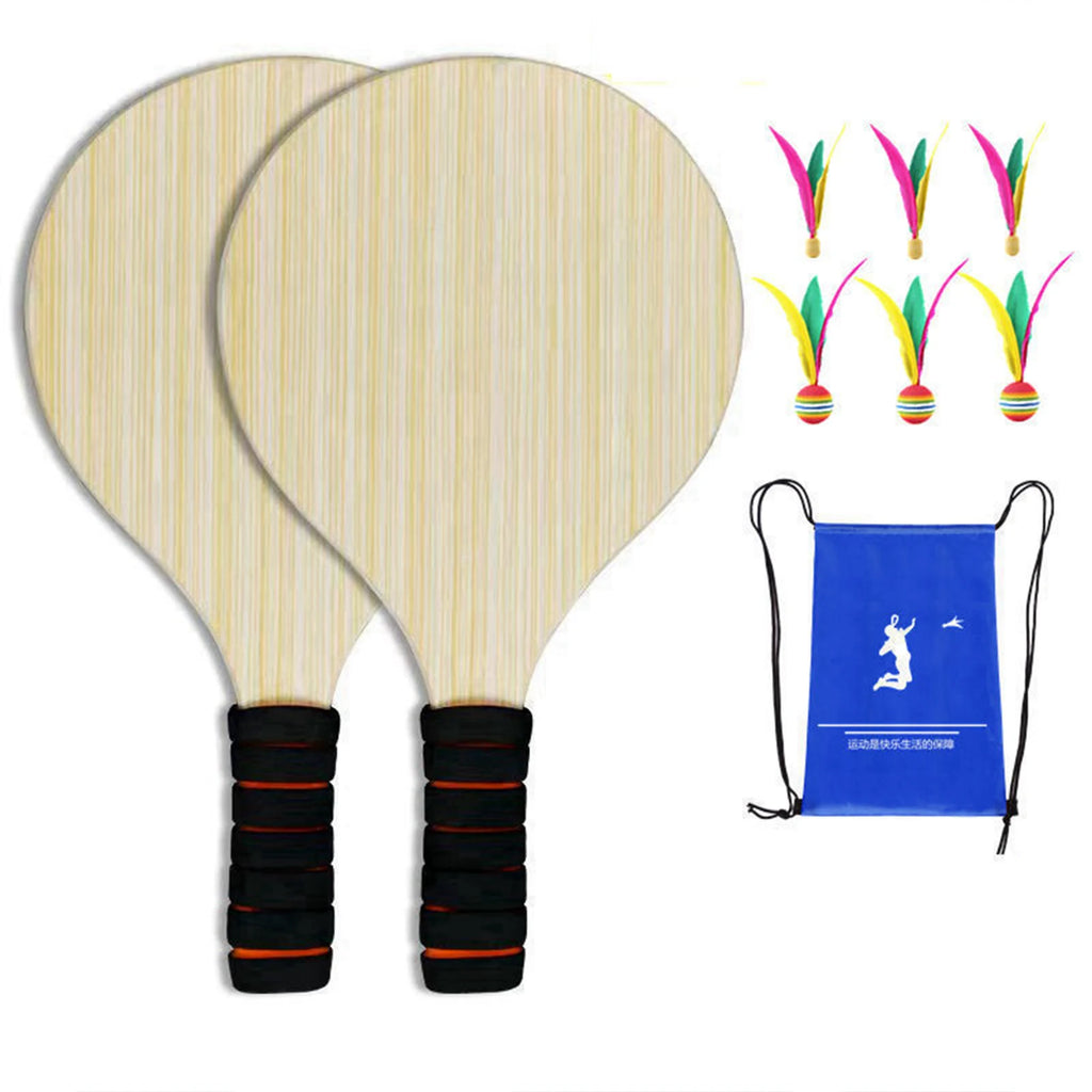 Beach Tennis Paddle, Wooden Beach Tennis Racket, Fitness Yard Beach Game Professional Badminton Racket Physical Exercise