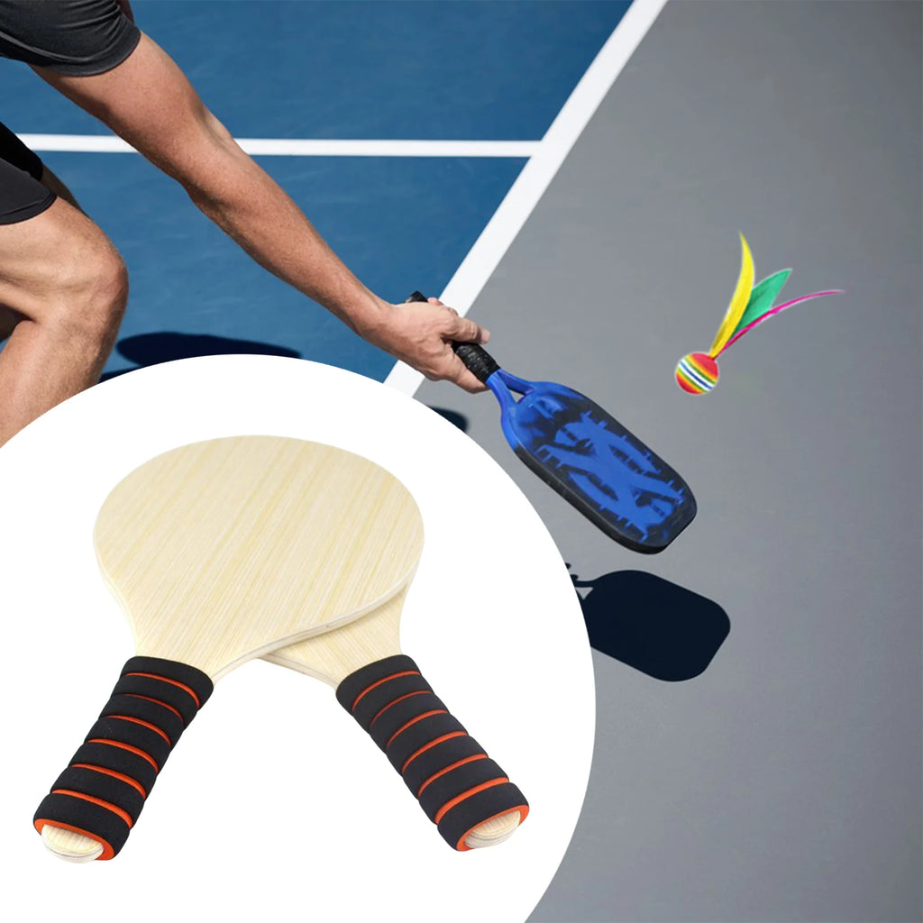 Beach Tennis Paddle, Wooden Beach Tennis Racket, Fitness Yard Beach Game Professional Badminton Racket Physical Exercise