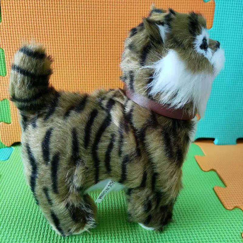 Robot Cat Toy Interactive Electronic Plush Animal Sound Control Sing Song Music Pet Touch Control Kitty For Kids Birthday Gift