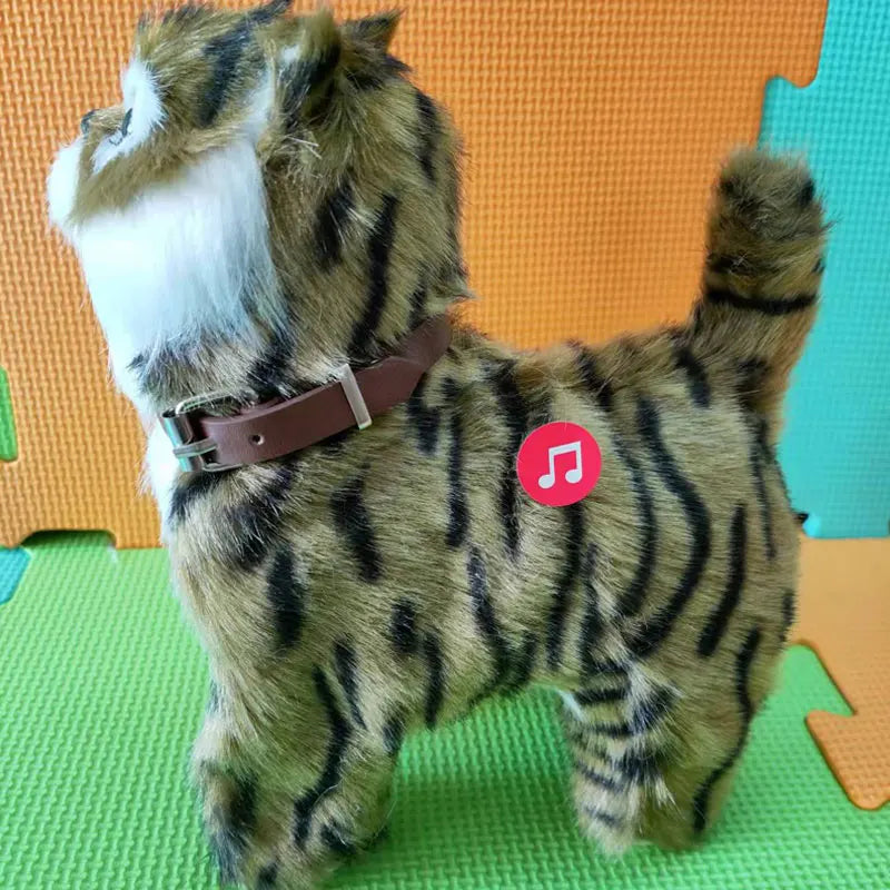Robot Cat Toy Interactive Electronic Plush Animal Sound Control Sing Song Music Pet Touch Control Kitty For Kids Birthday Gift