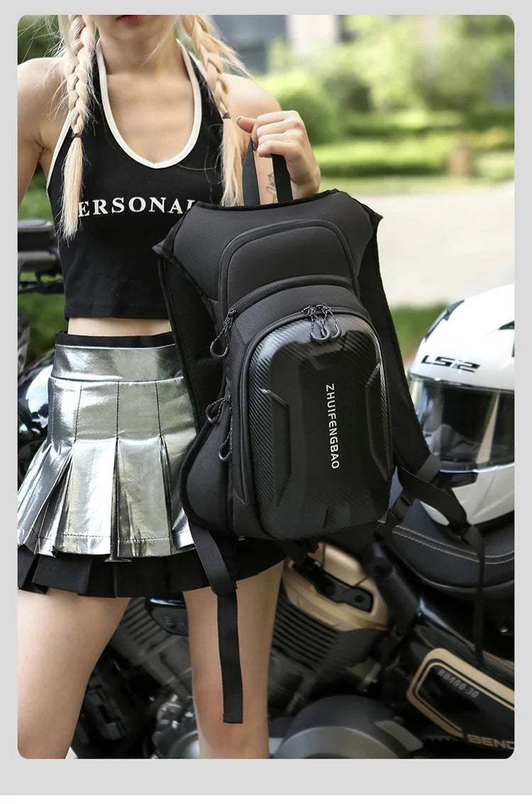 Motorcycle Backpack And Leg Bag Set for Men Hard Shell Multifunctional Riding Gear Outdoor Crossbody Chest Pack