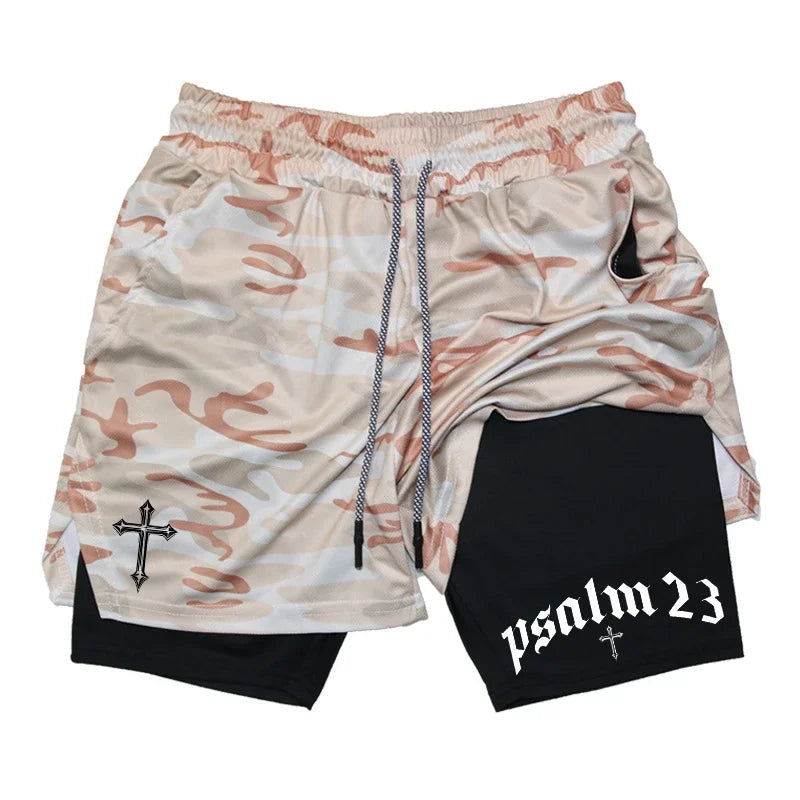 2025 New Men's 2-in-1 Sports Shorts Quick-Dry Running Fitness Training and Swimming Double-Layer Coverage Summer M-3XL