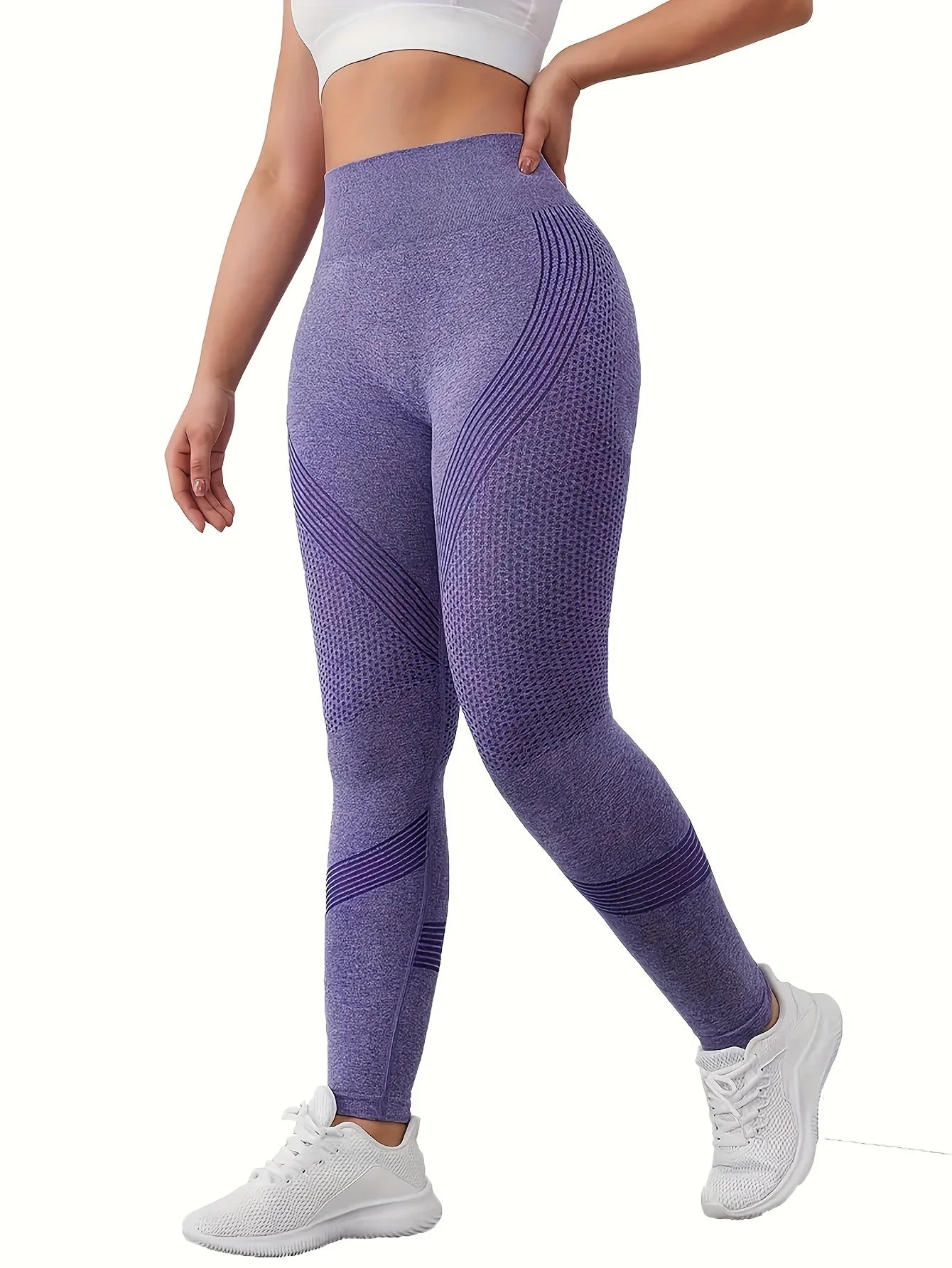 Solid high-waisted abdominal control fitness yoga pants, quick-dry running and yoga pants for hip lifting, women's sportswear