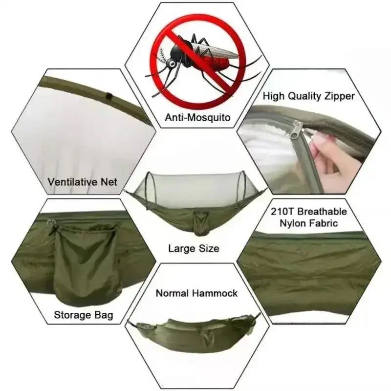 Portable outdoor camping hammock, outdoor furniture with mosquito net, bed, sleeping tent, hammock, camping hammock, Camping net