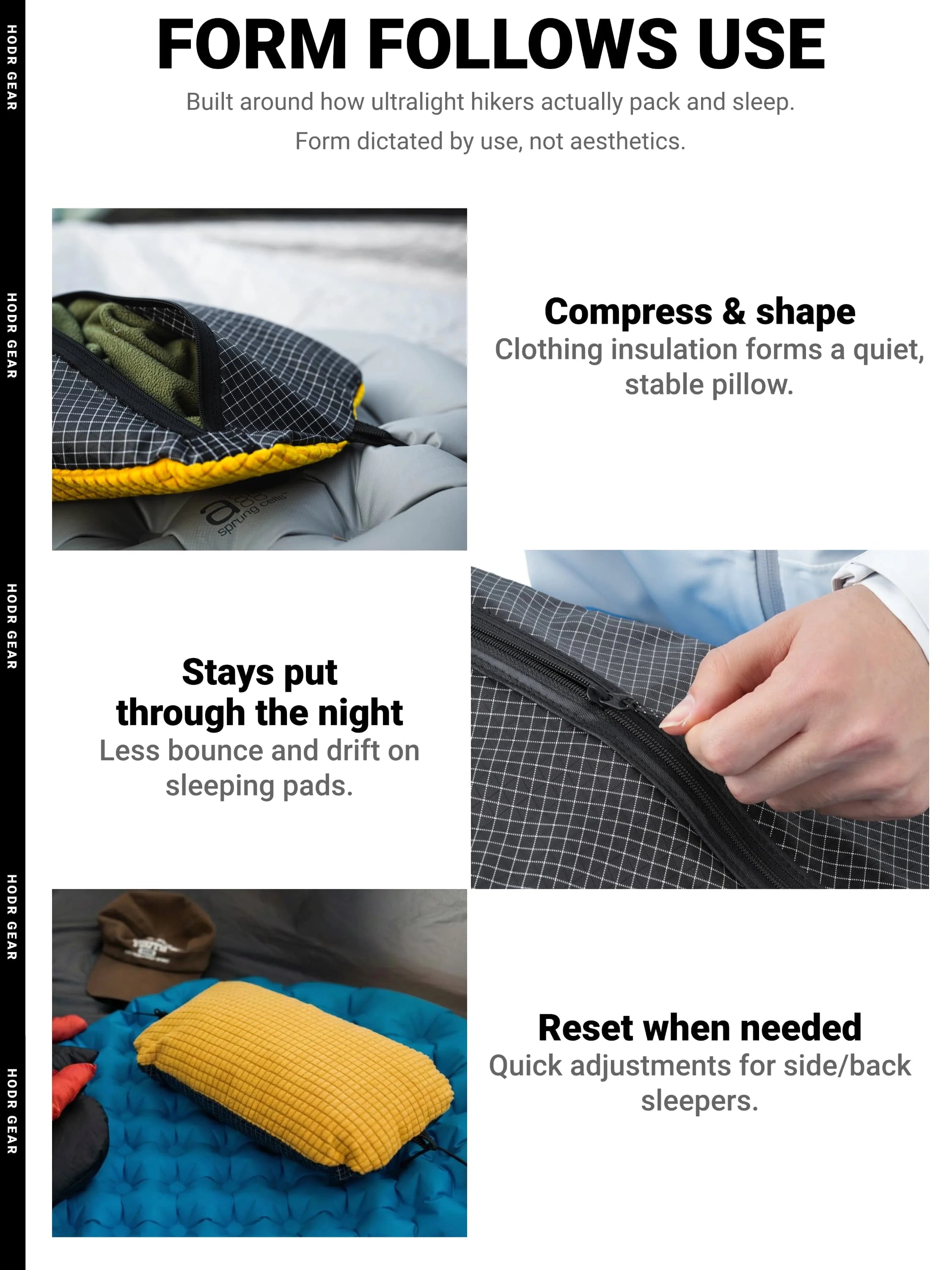 [HODRGEAR] Stuff Sack & Pillow UHMWPE Multifunctional Storage bag Outdoor Camping Headrest 53g Ultralight Hikers