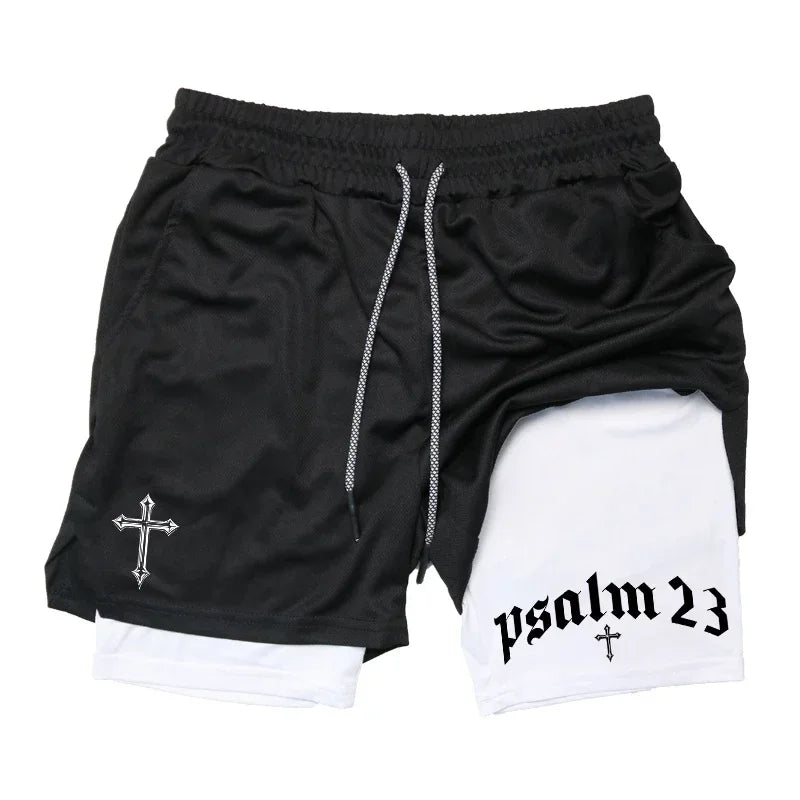 2025 New Men's 2-in-1 Sports Shorts Quick-Dry Running Fitness Training and Swimming Double-Layer Coverage Summer M-3XL