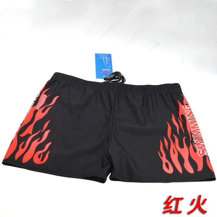 Men Swimwear Swimsuit Mens Swim Shorts Bathing Suit Swimming Pool Trunks Beach Briefs Flame Boxer Badpak maillot de bain homme