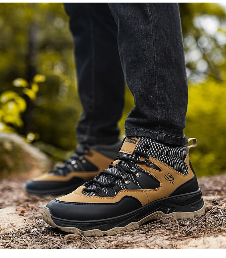 Hiking boots spring autumn new mem's casual sprots boots fashion anti slip soft sole comfort workwear boots youth outdoor boots