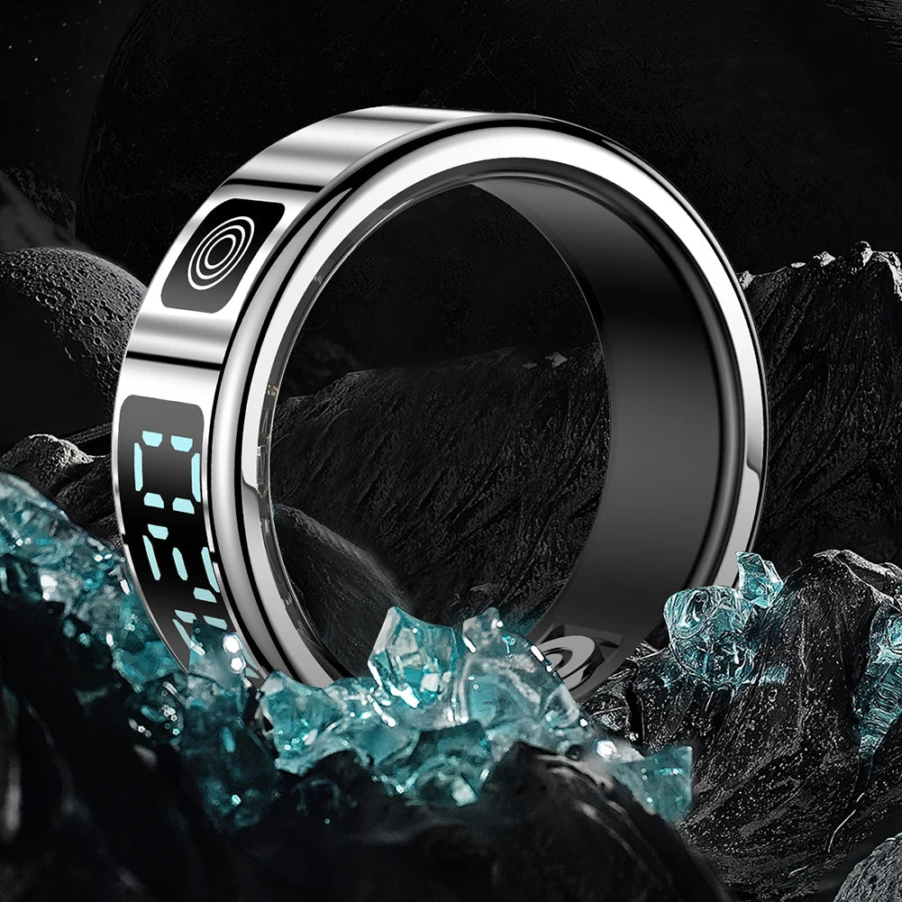 2025 New RS08 Smart Ring 5ATM Waterproof Health Fitness Ring Multi Sport Modes Heart Rate and Blood Oxygen Monitor for Men Women