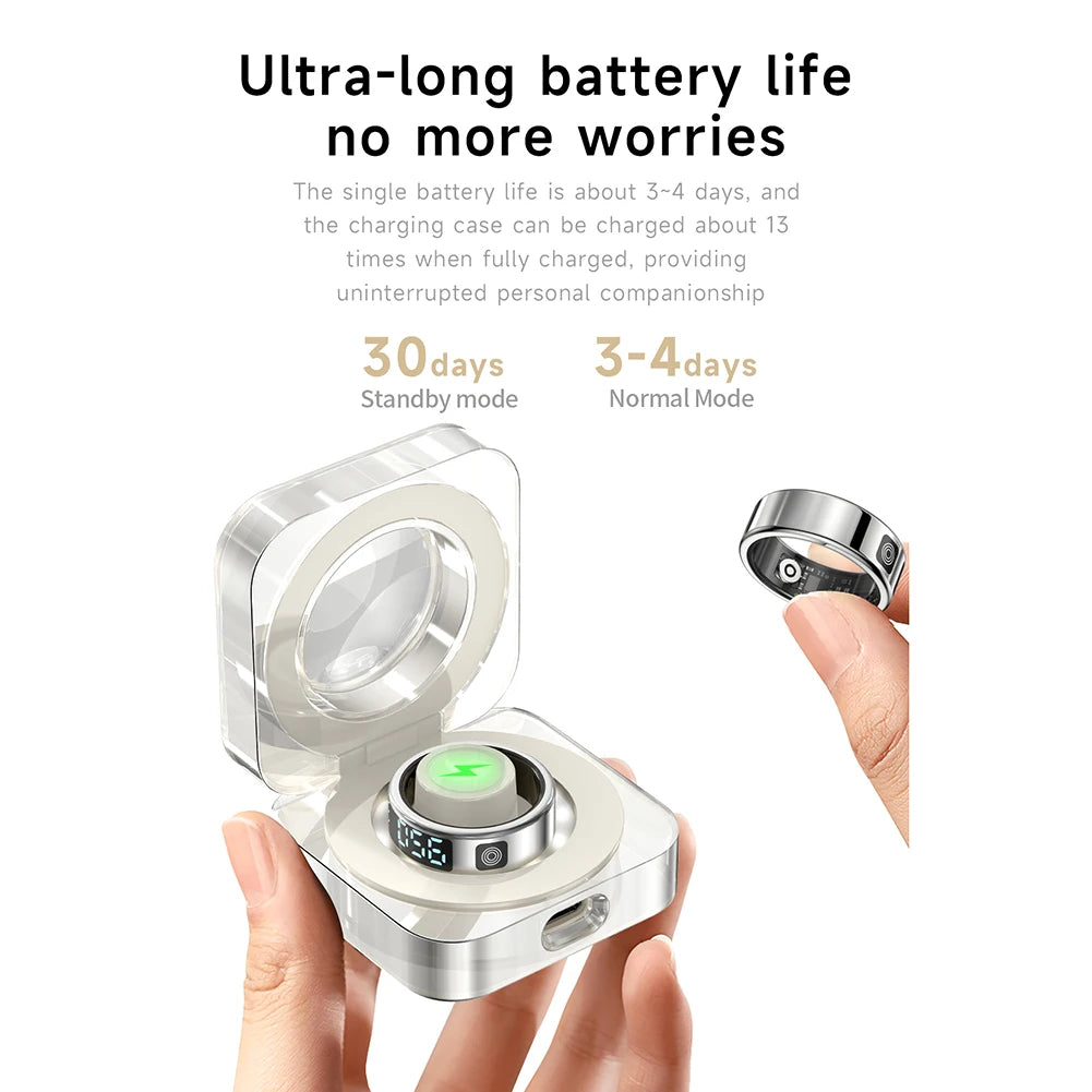 2025 New RS08 Smart Ring 5ATM Waterproof Health Fitness Ring Multi Sport Modes Heart Rate and Blood Oxygen Monitor for Men Women