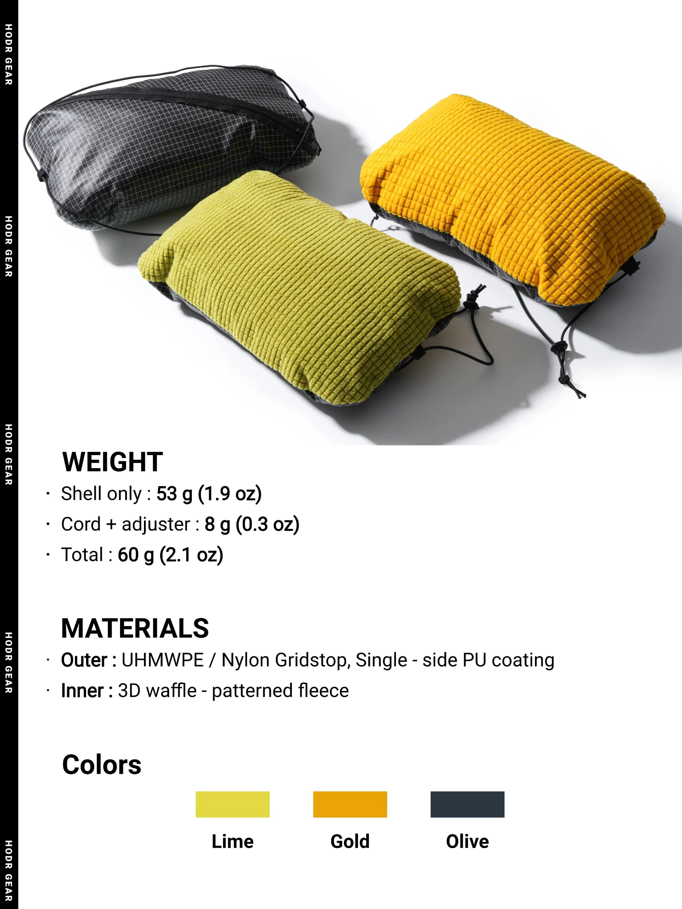 [HODRGEAR] Stuff Sack & Pillow UHMWPE Multifunctional Storage bag Outdoor Camping Headrest 53g Ultralight Hikers