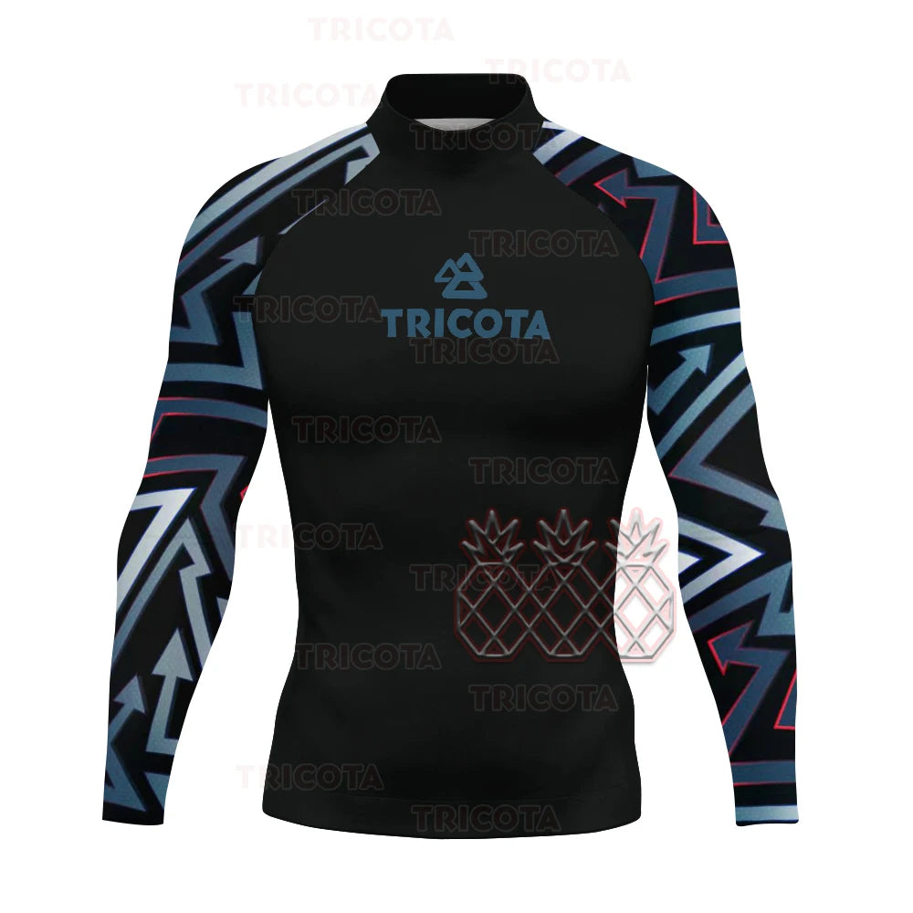 Men's Surfing Wear Swimming Diving T-Shirts Tight Long Sleeve Rash Guard Swimwear UV Protection Clothing Beach Floatsuit Tops