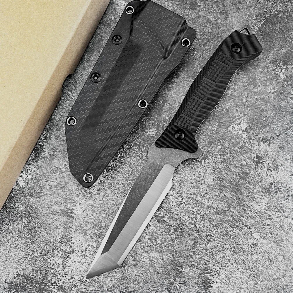 Hiking Travel  Camping Knife with Sheath   Fixed Blade 420 Steel Blade ABS Handle Outdoor High-Hardness Hiking Climbing Knife
