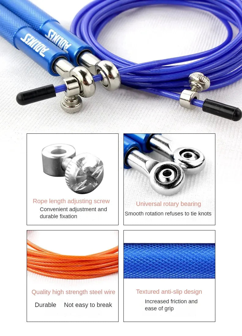1PCS Crossfit Speed Jump Rope Professional Skipping Rope For MMA Boxing Fitness Skip Workout Training With Carrying Bag