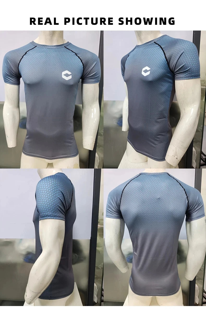 Cody Men Athletic Sportswear Compression Gym Fitness T-shirts Tight Boxing Jersey  jiu jitsu Bjj Rashguard Muay Thai Teeshirt 