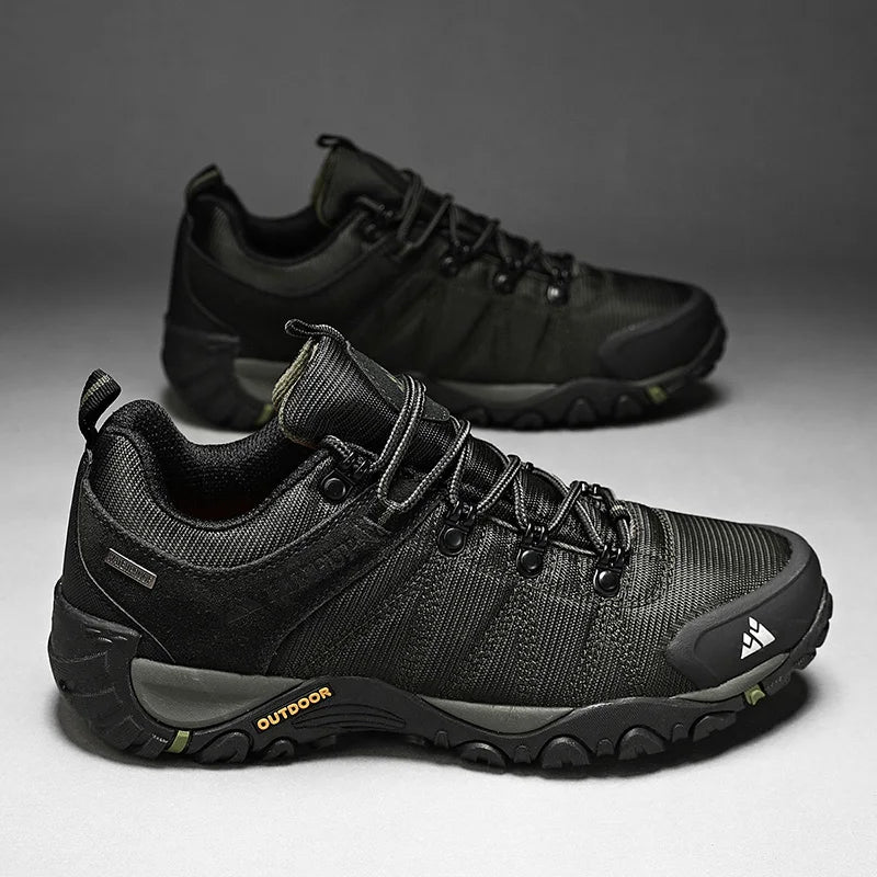 HIKEUP Non-slip Men Hiking Shoes Breathable Outdoor Wear Resistant Splashproof Climbing Men Sneaker Tourism Mountain Shoes