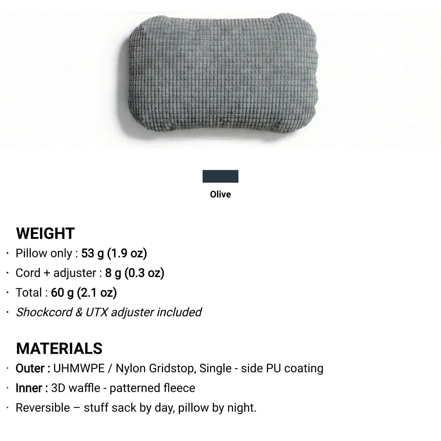 [HODRGEAR] Stuff Sack & Pillow UHMWPE Multifunctional Storage bag Outdoor Camping Headrest 53g Ultralight Hikers