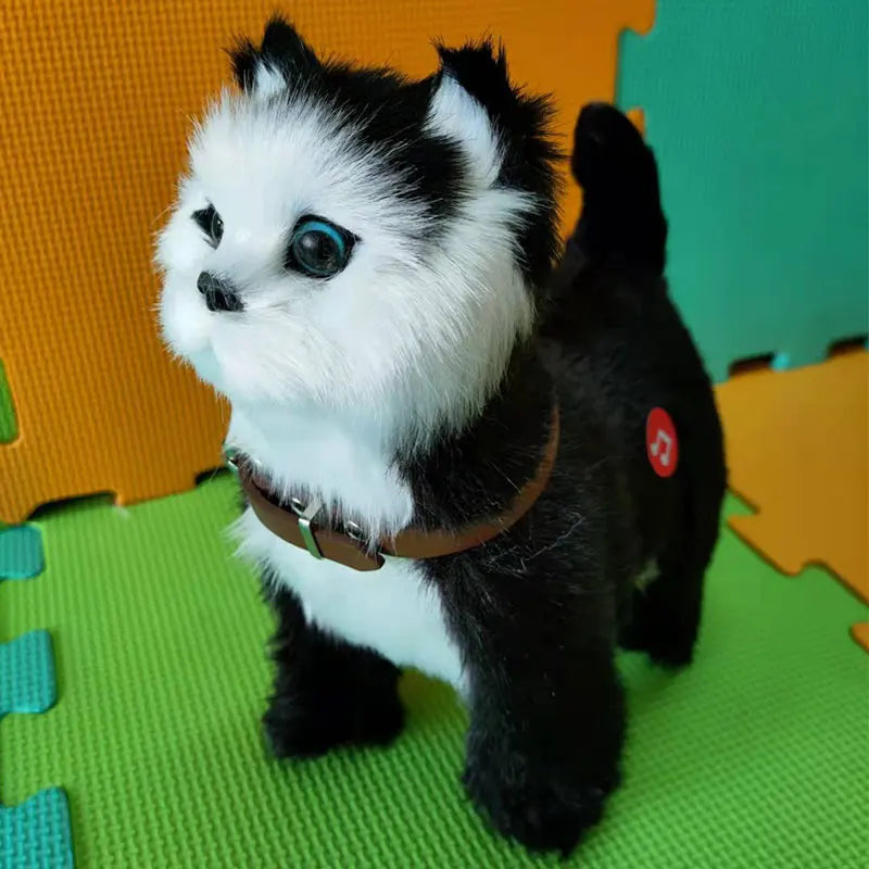 Robot Cat Toy Interactive Electronic Plush Animal Sound Control Sing Song Music Pet Touch Control Kitty For Kids Birthday Gift