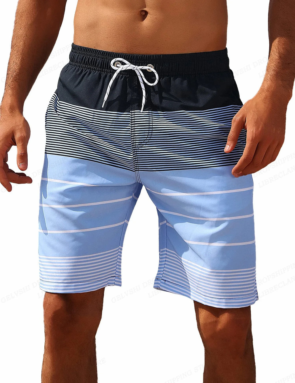 Summer Men's Swim Shorts5XL Swim Trunks Quick Dry Board Shorts Bathing Suit Breathable Drawstring With Pockets for Surfing Beach