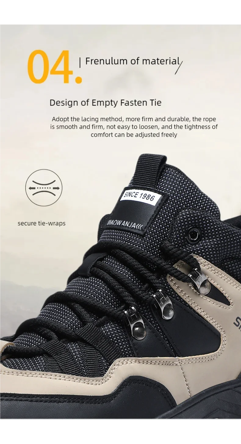 Hiking boots spring autumn new mem's casual sprots boots fashion anti slip soft sole comfort workwear boots youth outdoor boots