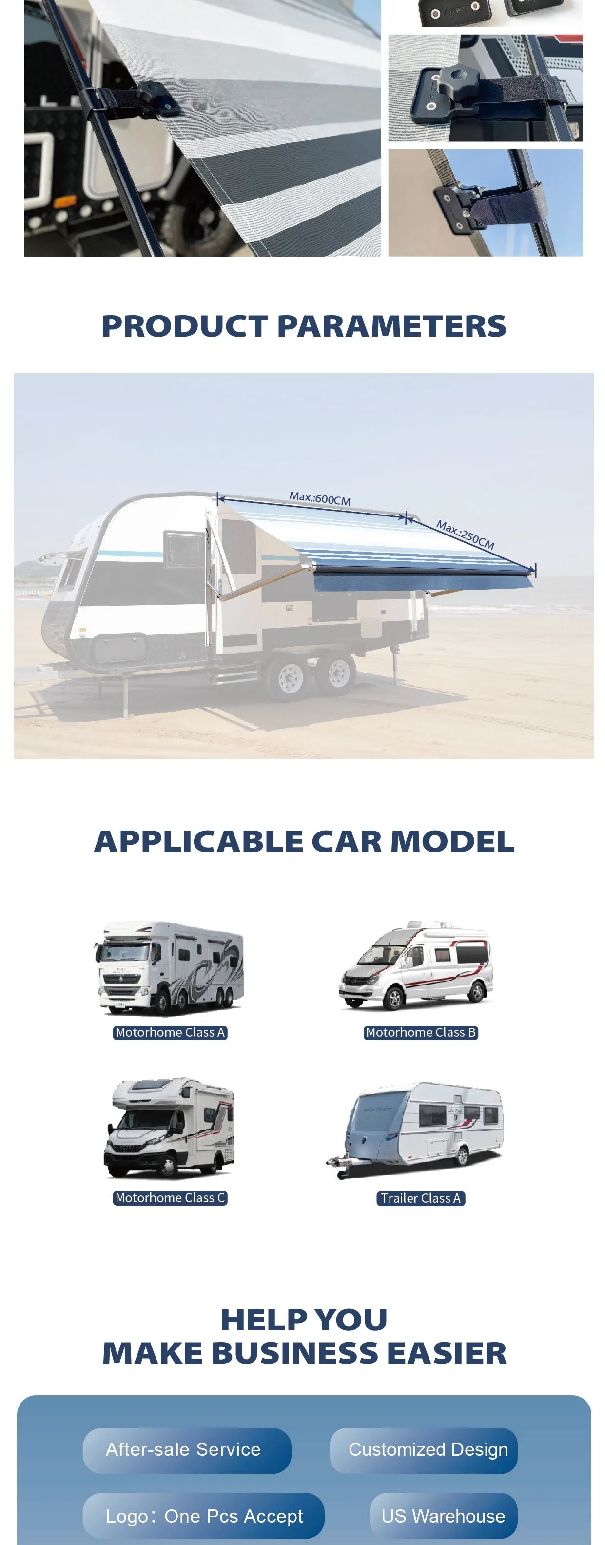 Caravans Awning Camper Trailer Awning Motorhom Camping Equipment Travel Equipments