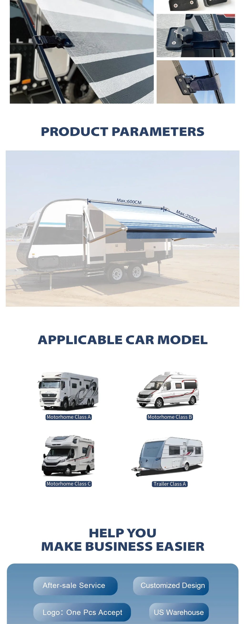 Caravans Awning Camper Trailer Awning Motorhom Camping Equipment Travel Equipments