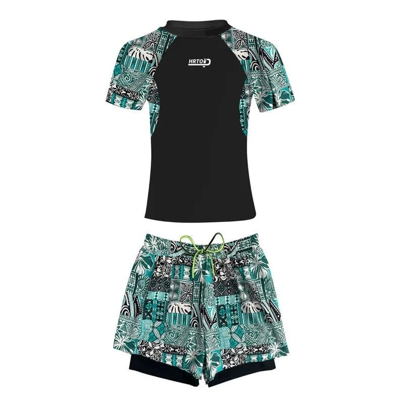 Men's Plus Size Swim Suit Double-layer Shorts Quick Drying Breathable Swimwear Men Beach Suit Bathing Suit