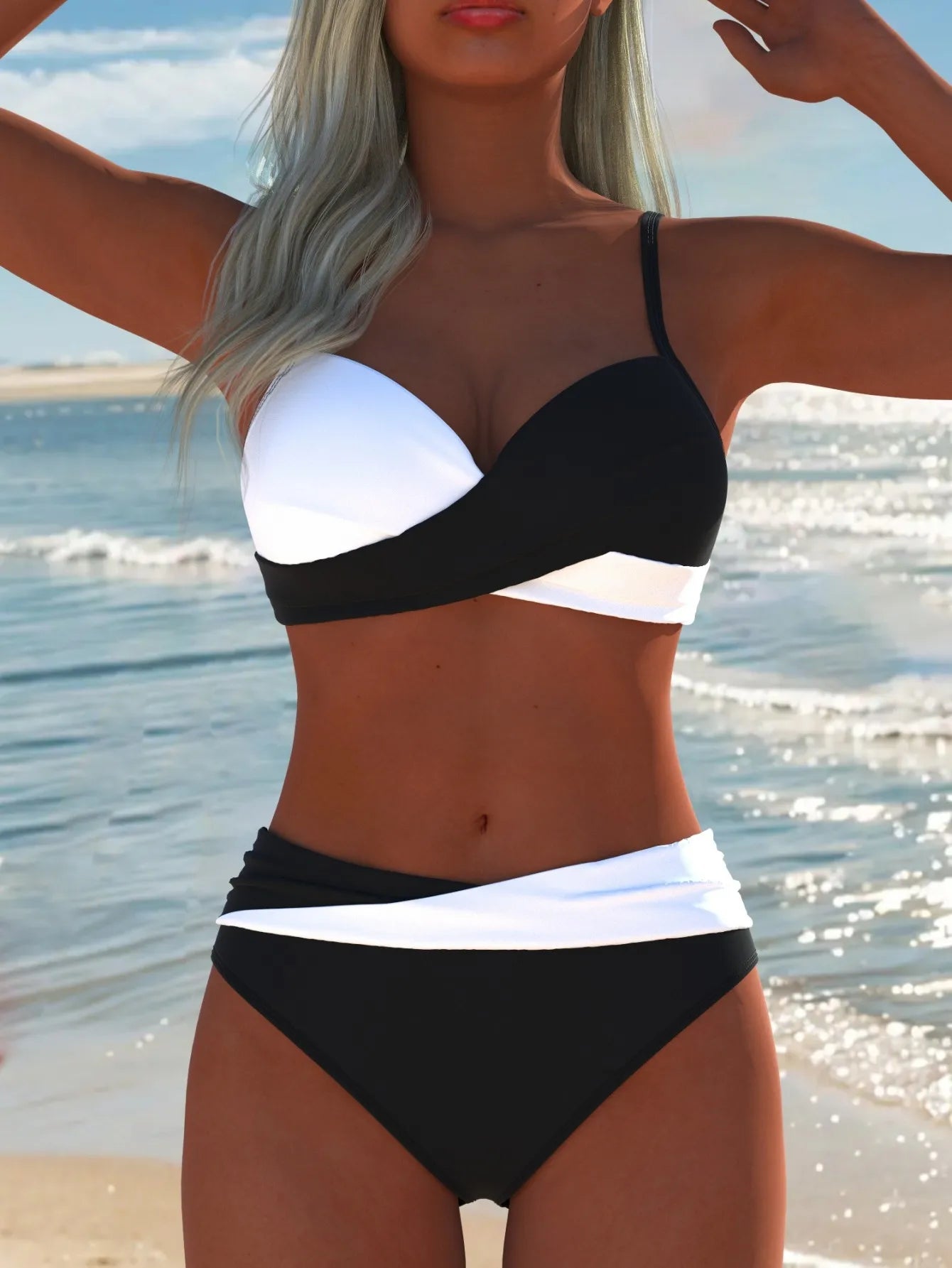 Women's Swimwear Swimming Suit Beach Outfits Summer Beach Festival Vacation Travel Sexy Luxury Modern Two Piece Set Bikinis