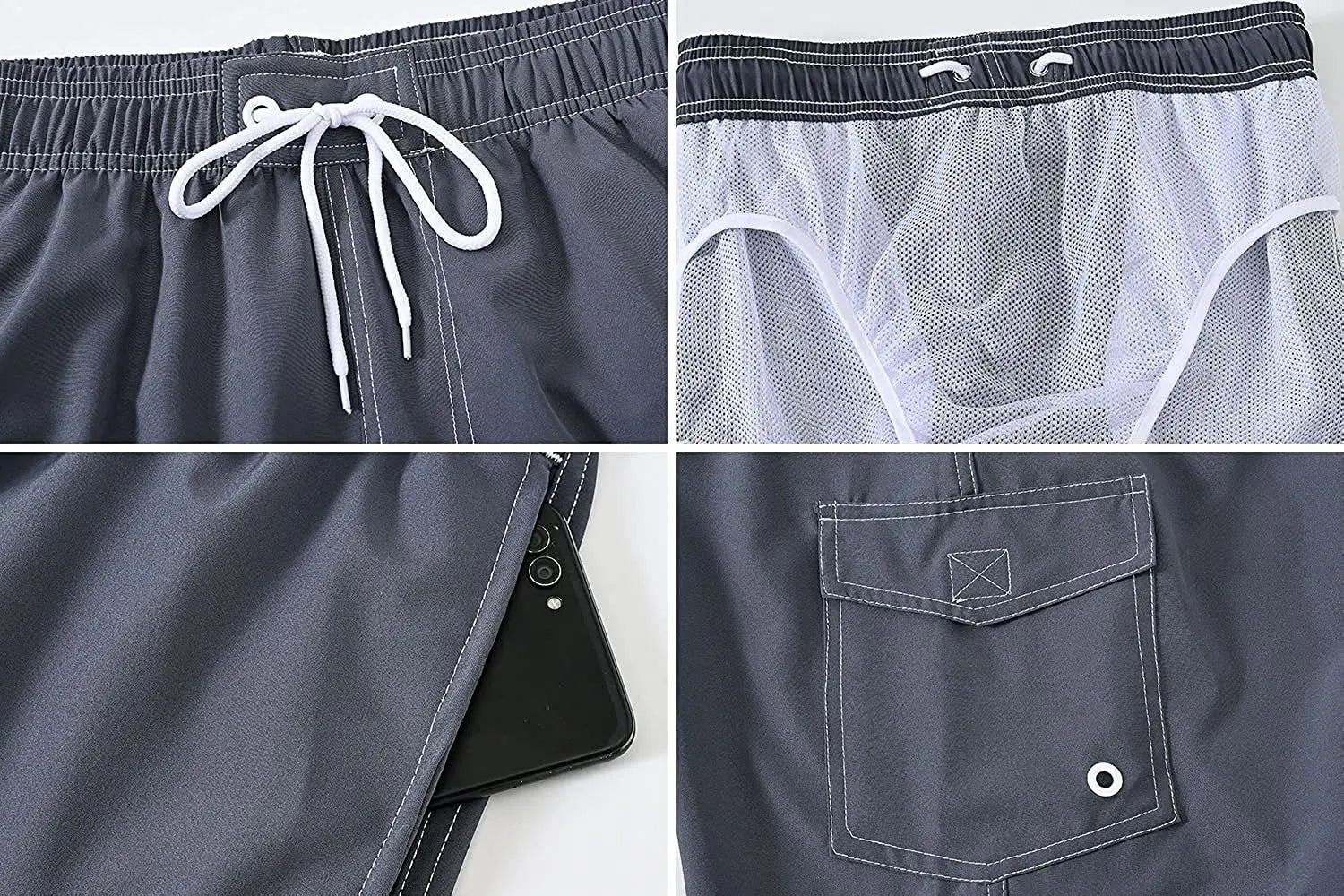 Men's Summer Beach Shorts Swimsuits Mesh Lined Swimwear Board Shorts Male Swimming Trunks Bathing Suit Sports Clothes