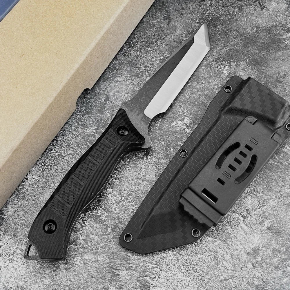 Hiking Travel  Camping Knife with Sheath   Fixed Blade 420 Steel Blade ABS Handle Outdoor High-Hardness Hiking Climbing Knife