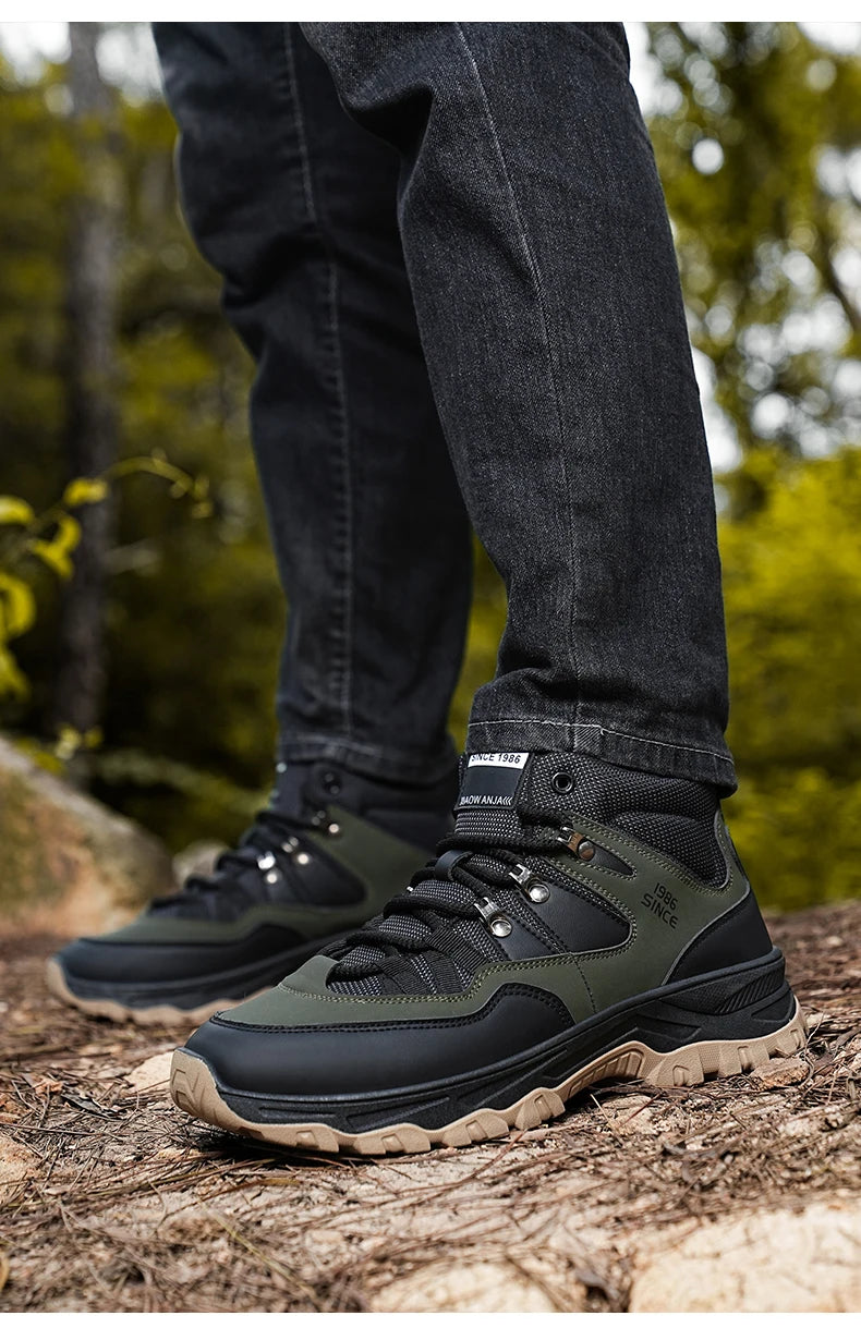 Hiking boots spring autumn new mem's casual sprots boots fashion anti slip soft sole comfort workwear boots youth outdoor boots
