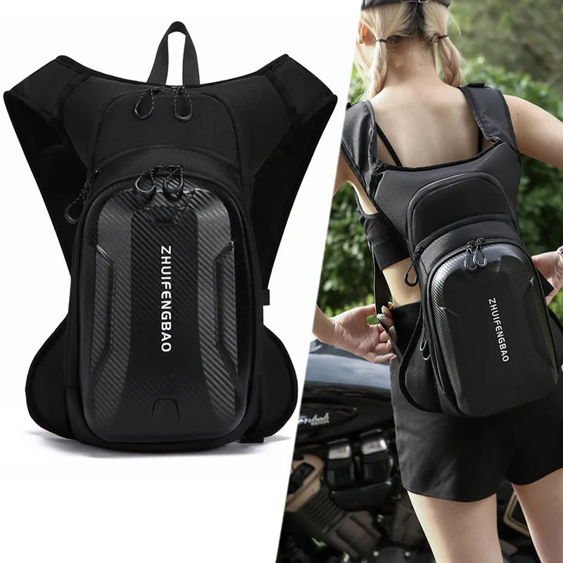 Motorcycle Backpack And Leg Bag Set for Men Hard Shell Multifunctional Riding Gear Outdoor Crossbody Chest Pack