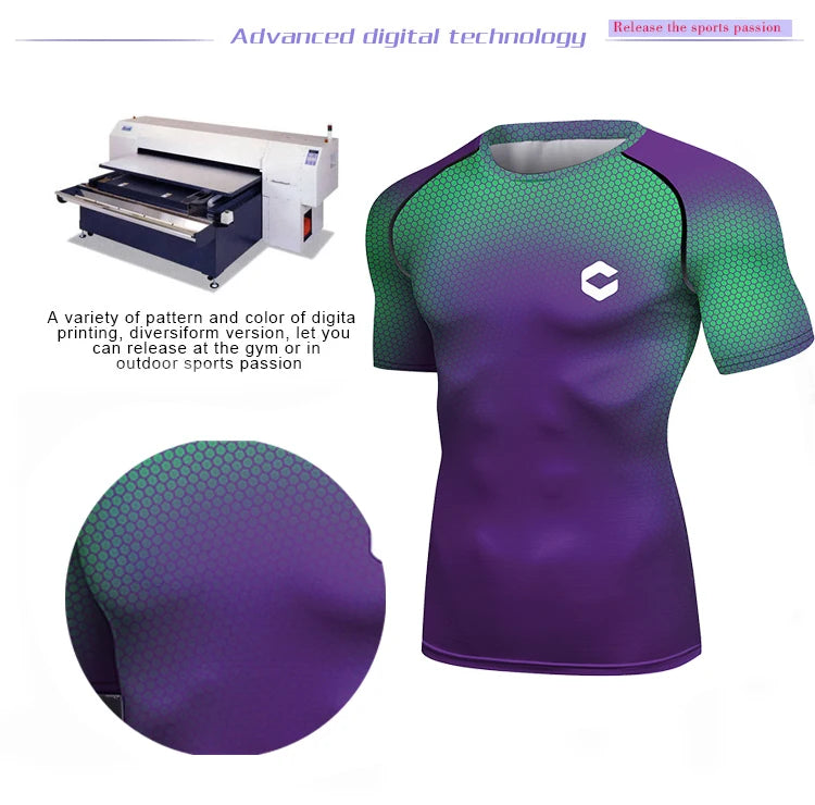 Cody Men Athletic Sportswear Compression Gym Fitness T-shirts Tight Boxing Jersey  jiu jitsu Bjj Rashguard Muay Thai Teeshirt 