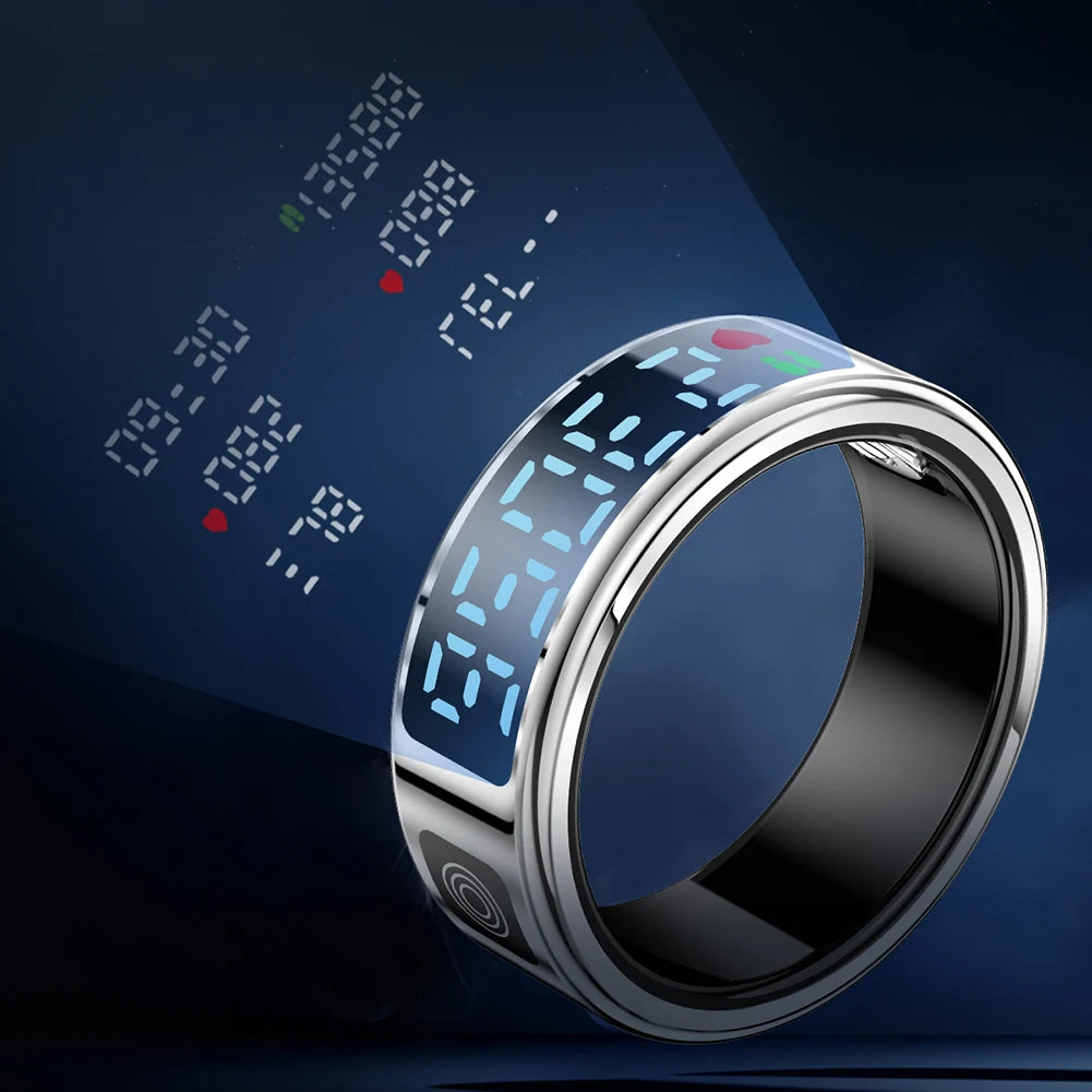 2025 New RS08 Smart Ring 5ATM Waterproof Health Fitness Ring Multi Sport Modes Heart Rate and Blood Oxygen Monitor for Men Women