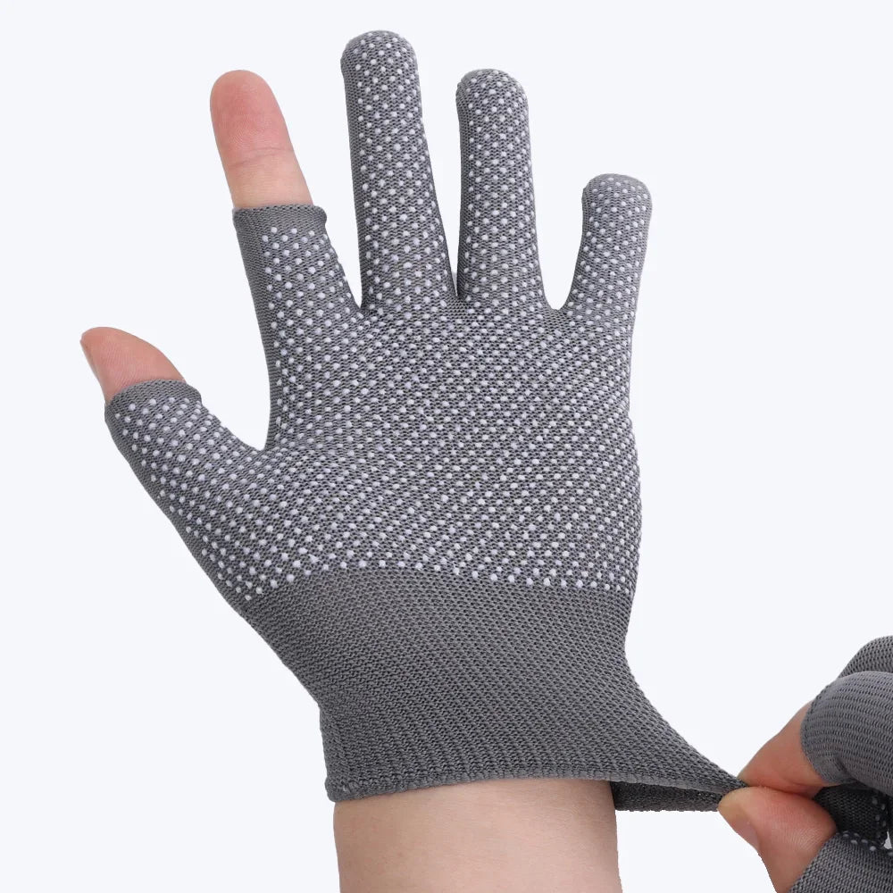 Non-slip Touchscreen Nylon Gloves Men Women Summer Outdoor Riding Sport Fitness Breathable Non-slip Sunscreen Half Finger Gloves