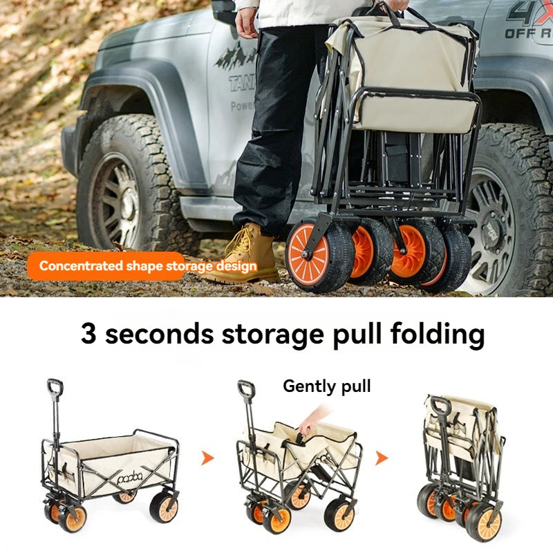 Electric Camp Car, Outdoor Camping Caring, Portable Campes Cares  Picnic Car Can Carry People, Foldable Handcart
