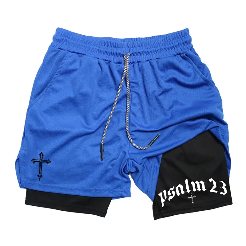 2025 New Men's 2-in-1 Sports Shorts Quick-Dry Running Fitness Training and Swimming Double-Layer Coverage Summer M-3XL