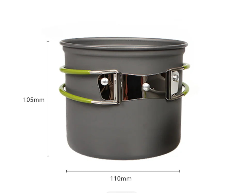 Ultralight Camping Pot Set: Camping Cookware Mess Kit (Outdoor Cooking Tableware) – for Hiking, Trekking, Picnic, Fishing, Mount