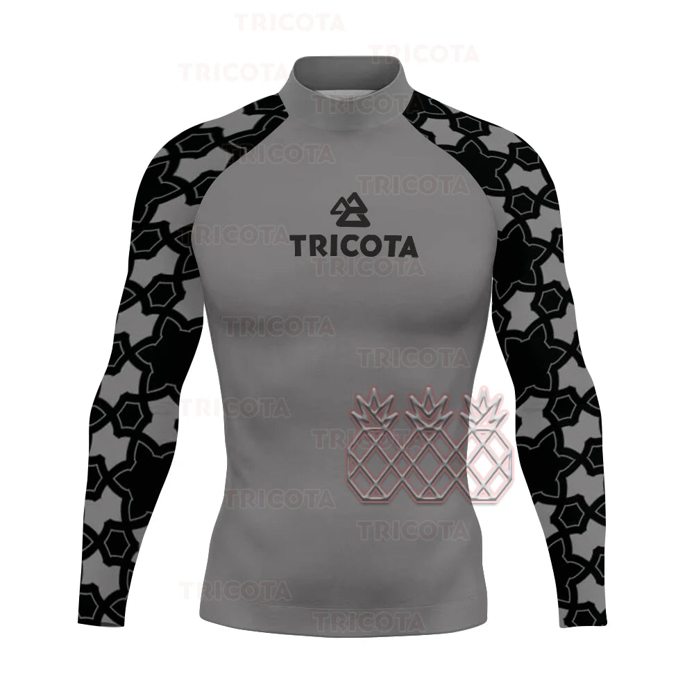 Men's Surfing Wear Swimming Diving T-Shirts Tight Long Sleeve Rash Guard Swimwear UV Protection Clothing Beach Floatsuit Tops