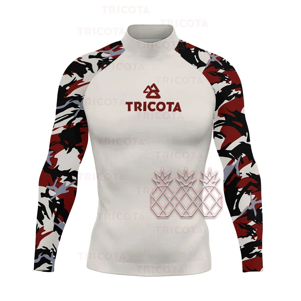 Men's Surfing Wear Swimming Diving T-Shirts Tight Long Sleeve Rash Guard Swimwear UV Protection Clothing Beach Floatsuit Tops