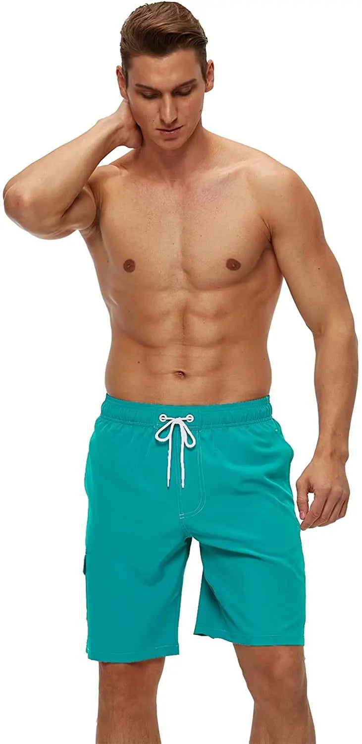 Men's Summer Beach Shorts Swimsuits Mesh Lined Swimwear Board Shorts Male Swimming Trunks Bathing Suit Sports Clothes