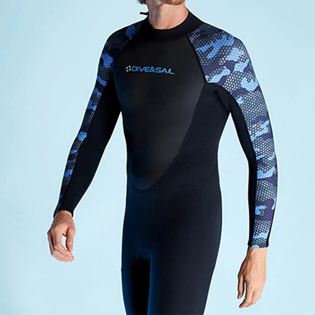 Men Wetsuit Shorty Neoprene 2mm Body Swim suits Long Sleeve Bathing Suit Diving