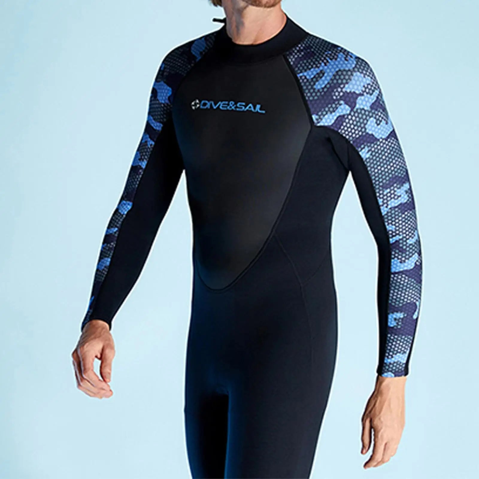 Men Wetsuit Shorty Neoprene 2mm Body Swim suits Long Sleeve Bathing Suit Diving