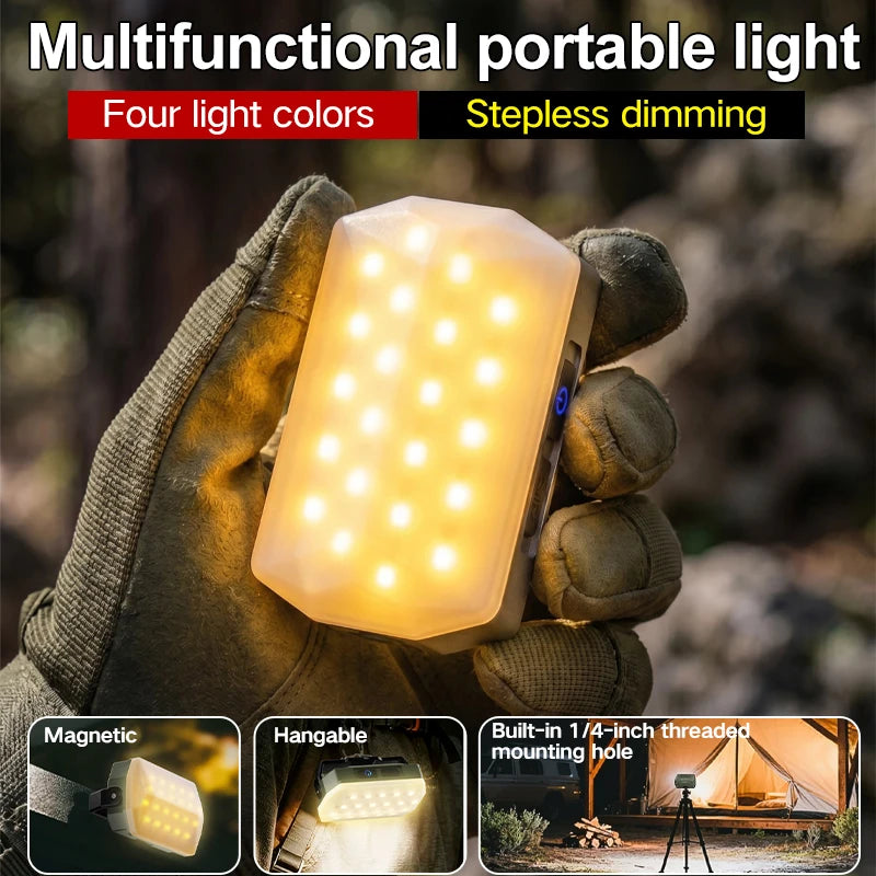 Outdoor camping lights, portable camping tents, camping work lights, atmosphere hanging lights, long-range rechargeable lighting