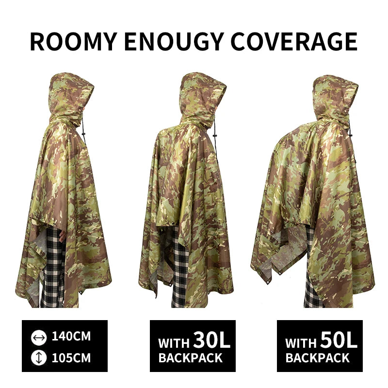 Accessories War Tactical Suit Rain Military Raincoat Poncho Army Umbrella Gear Ghillie Birdwatching Outdoor Home Hunting