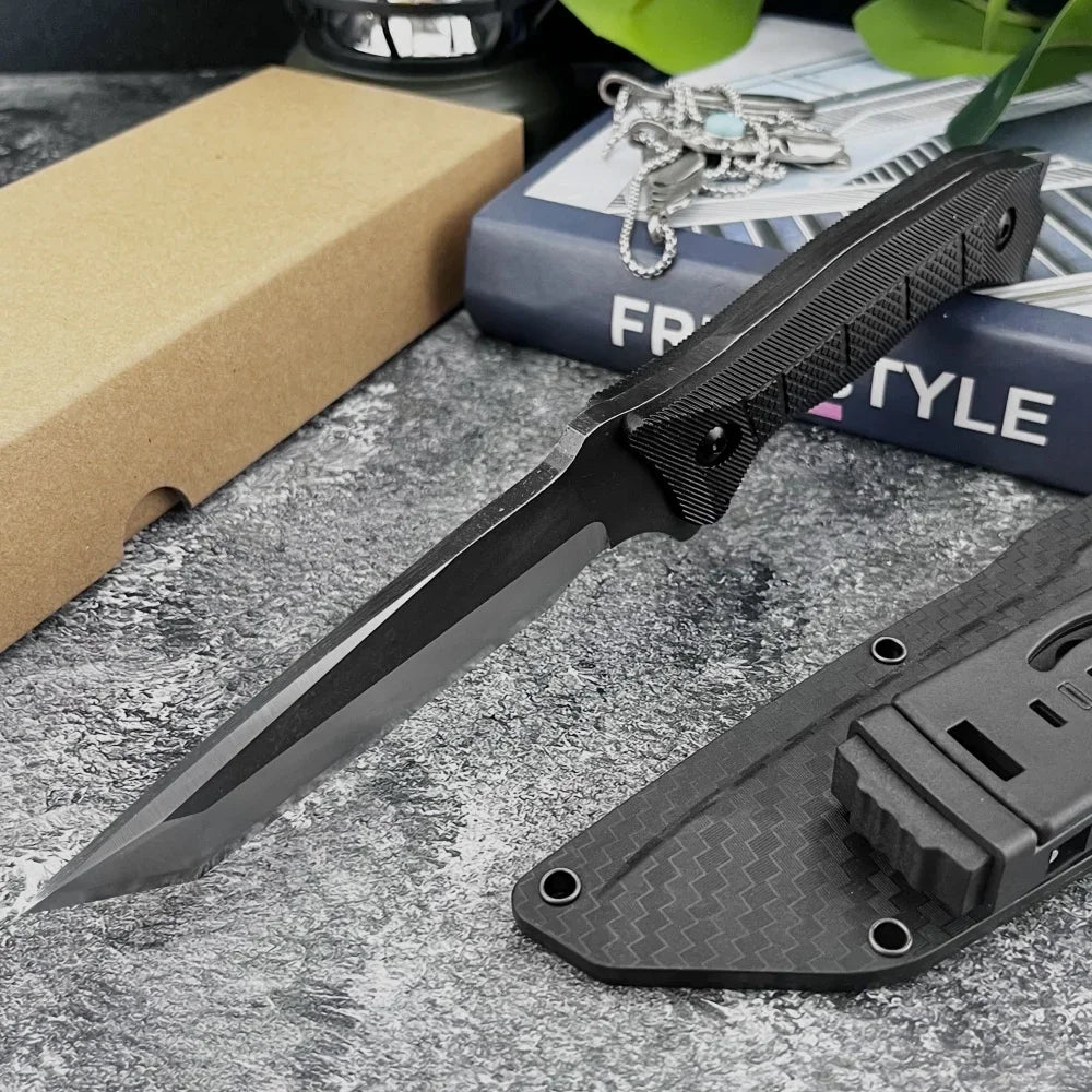 Hiking Travel  Camping Knife with Sheath   Fixed Blade 420 Steel Blade ABS Handle Outdoor High-Hardness Hiking Climbing Knife