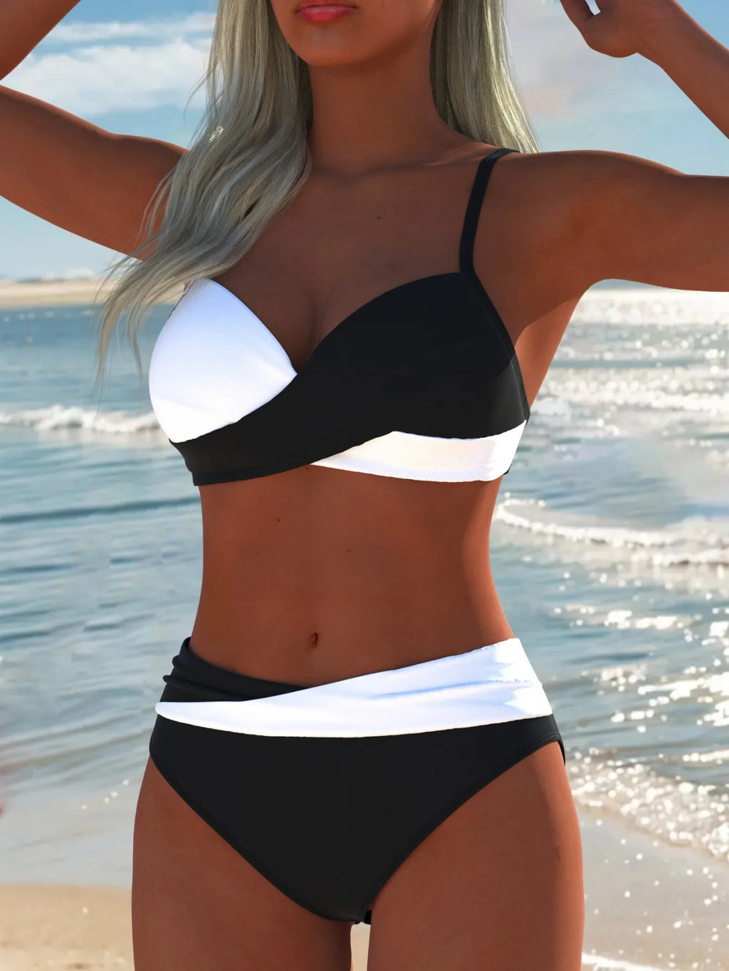 Women's Swimwear Swimming Suit Beach Outfits Summer Beach Festival Vacation Travel Sexy Luxury Modern Two Piece Set Bikinis
