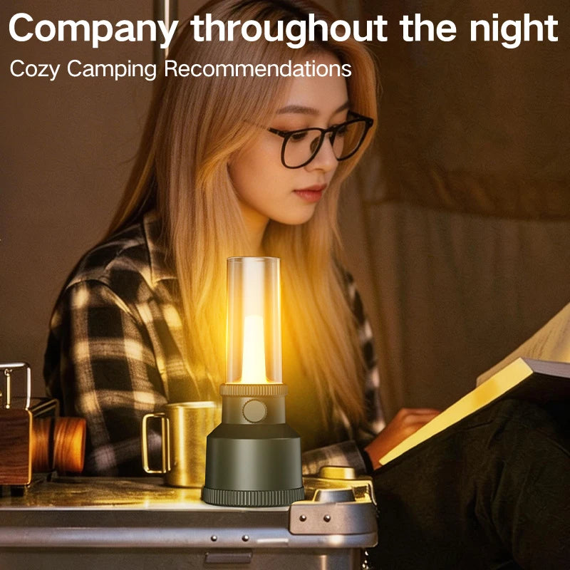 New Camping Atmosphere Lamp with Extra Long Battery Life, Retro Illumination, Lantern, Campground, Home Use, Rechargeable, Outdo