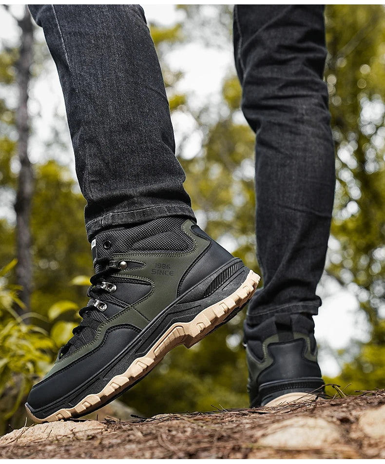 Hiking boots spring autumn new mem's casual sprots boots fashion anti slip soft sole comfort workwear boots youth outdoor boots